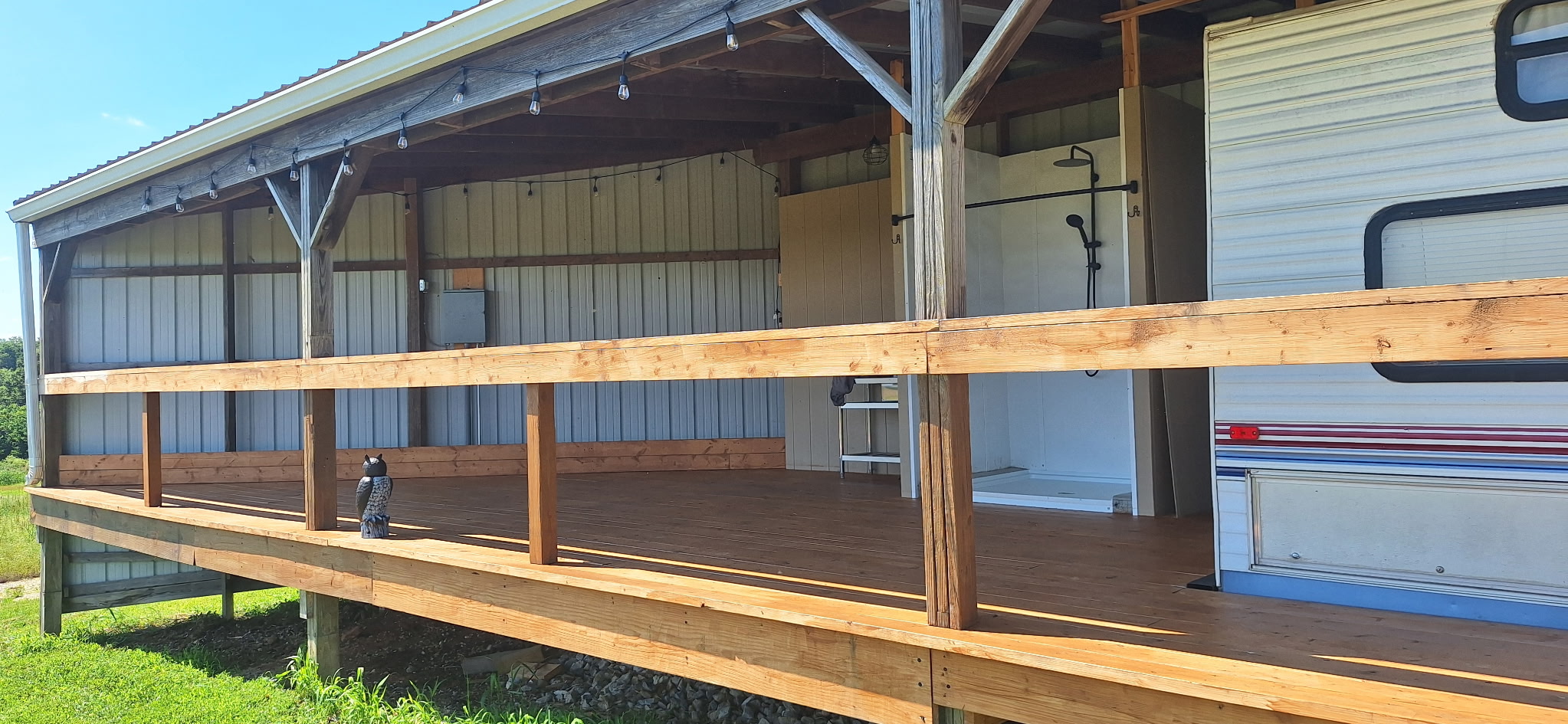 Sunrise Silo Camper Retreat exterior and covered deck
