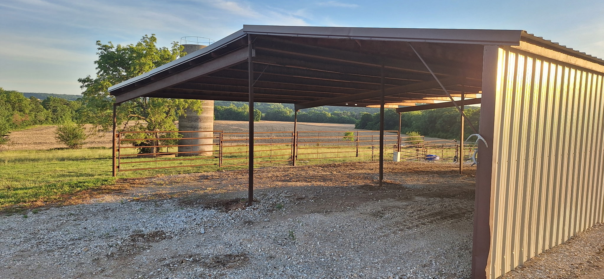 Covered pole barn main event area